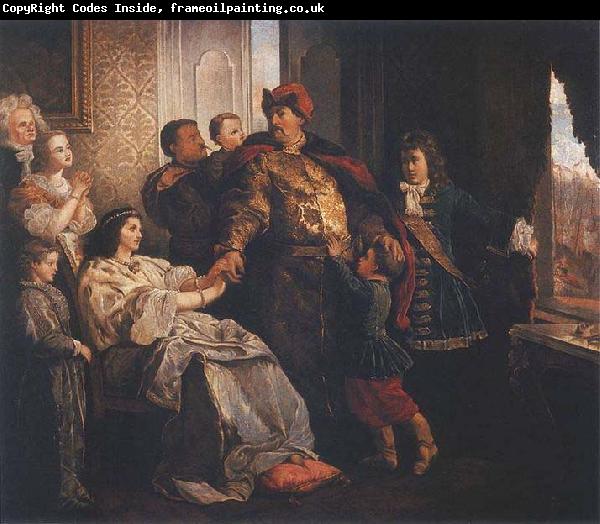 Wojciech Gerson Pozegnanie Jana III z rodzina przed wyprawa wiedenska